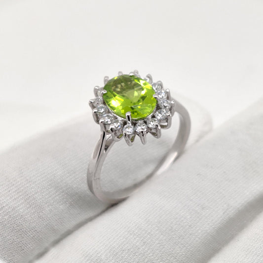 Handmade Peridot Statement Ring 925 Sterling Silver Birthday Gift