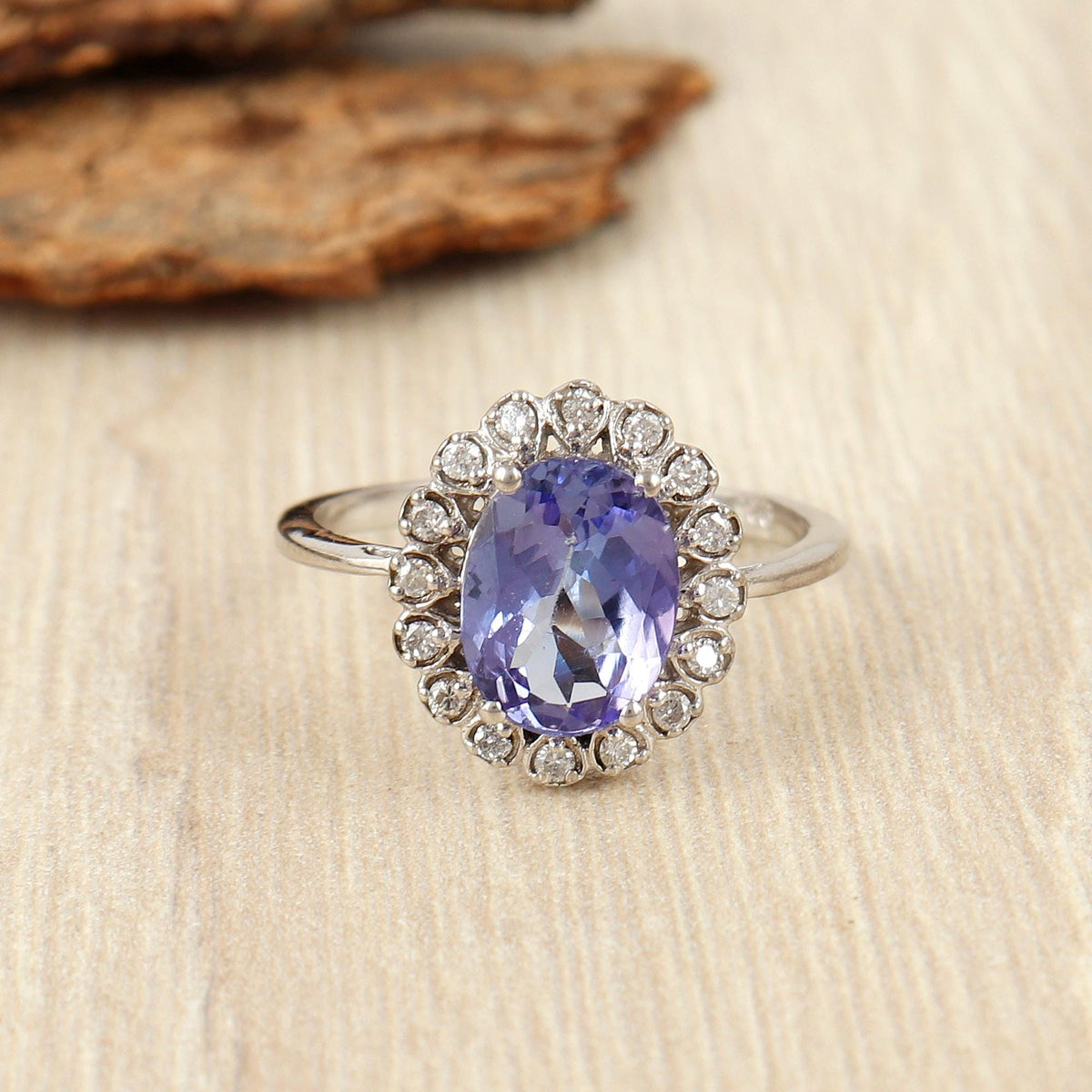 Natural Tanzanite Ring: Sterling Silver December Birthstone, Handmade