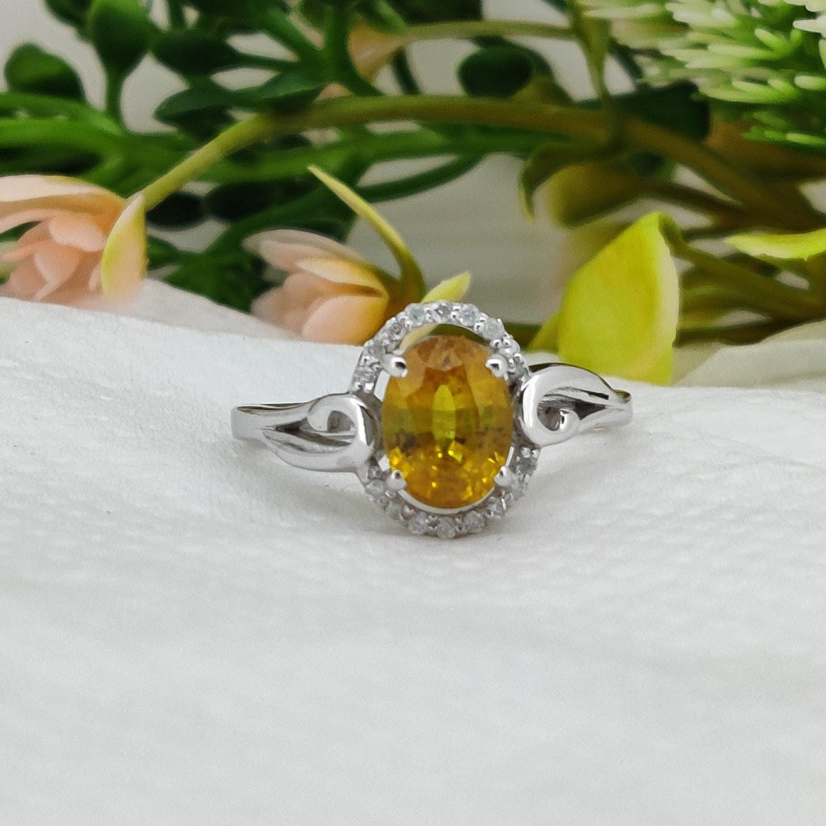 Yellow Sapphire Sterling Silver Ring Gemstone Stacking Band, Sapphire Jewelry, September Birthstone