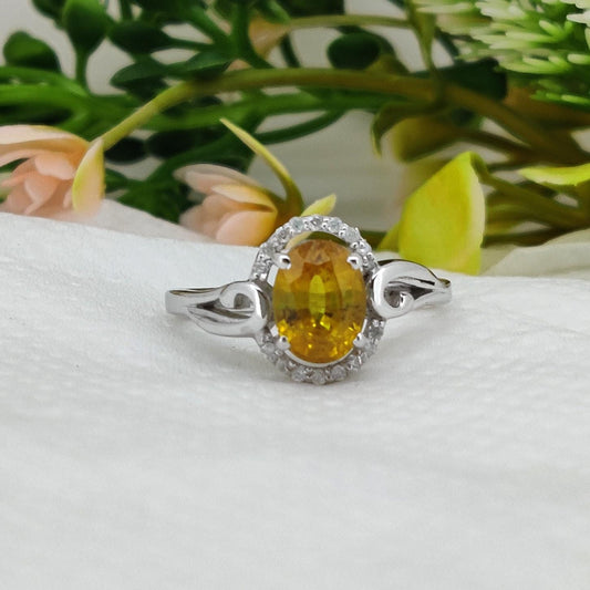 Yellow Sapphire Sterling Silver Ring Gemstone Stacking Band, Sapphire Jewelry, September Birthstone