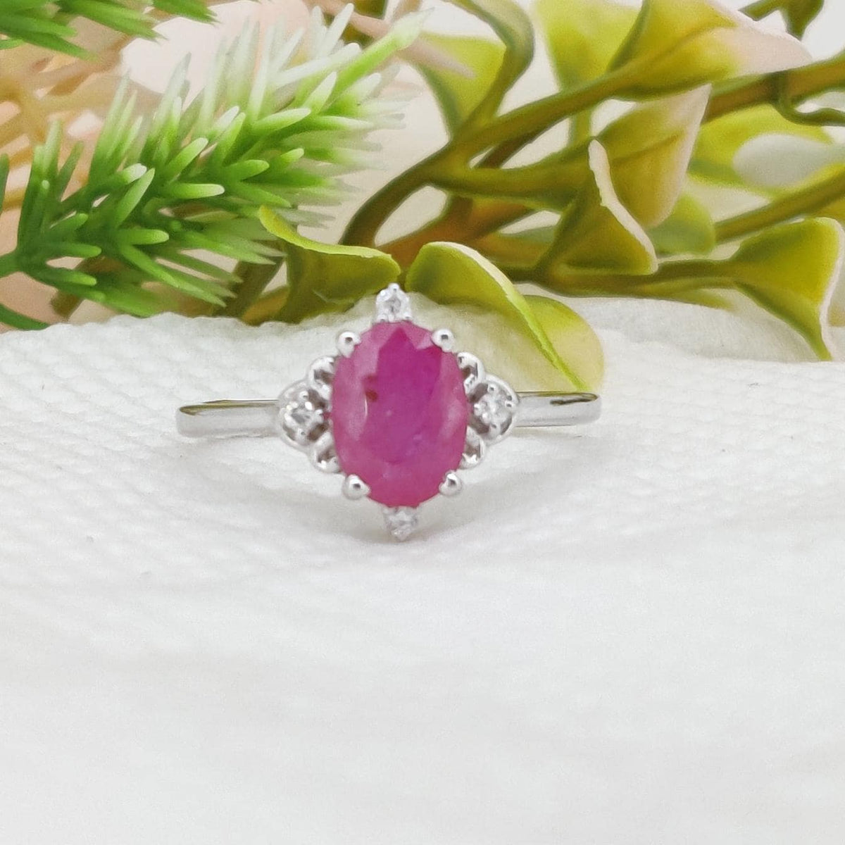 Natural Ruby Ring, Sterling Silver Solitaire Ring, Anniversary Gift