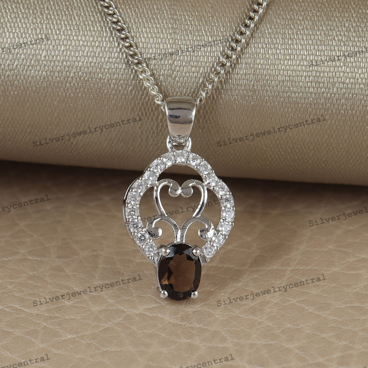 Handmade Smoky Quartz Pendant: Silver Solitaire Everyday Necklace