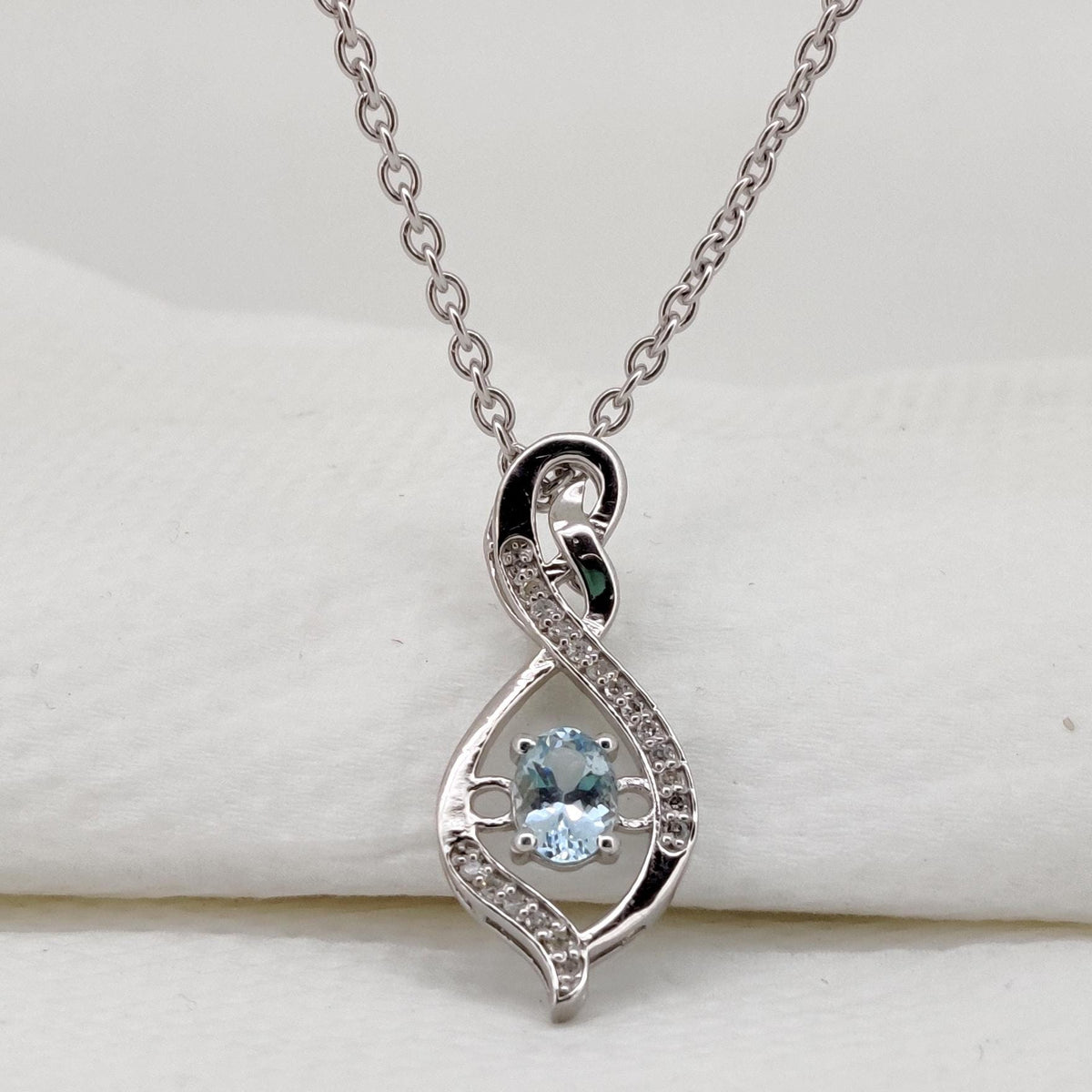 Aquamarine Oval Pendant, Handmade Sterling Silver Necklace, Aquamarine Jewelry, March Birthstone, Anniversary Gift