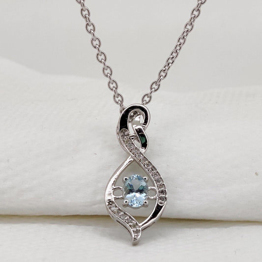 Aquamarine Oval Pendant, Handmade Sterling Silver Necklace, Aquamarine Jewelry, March Birthstone, Anniversary Gift