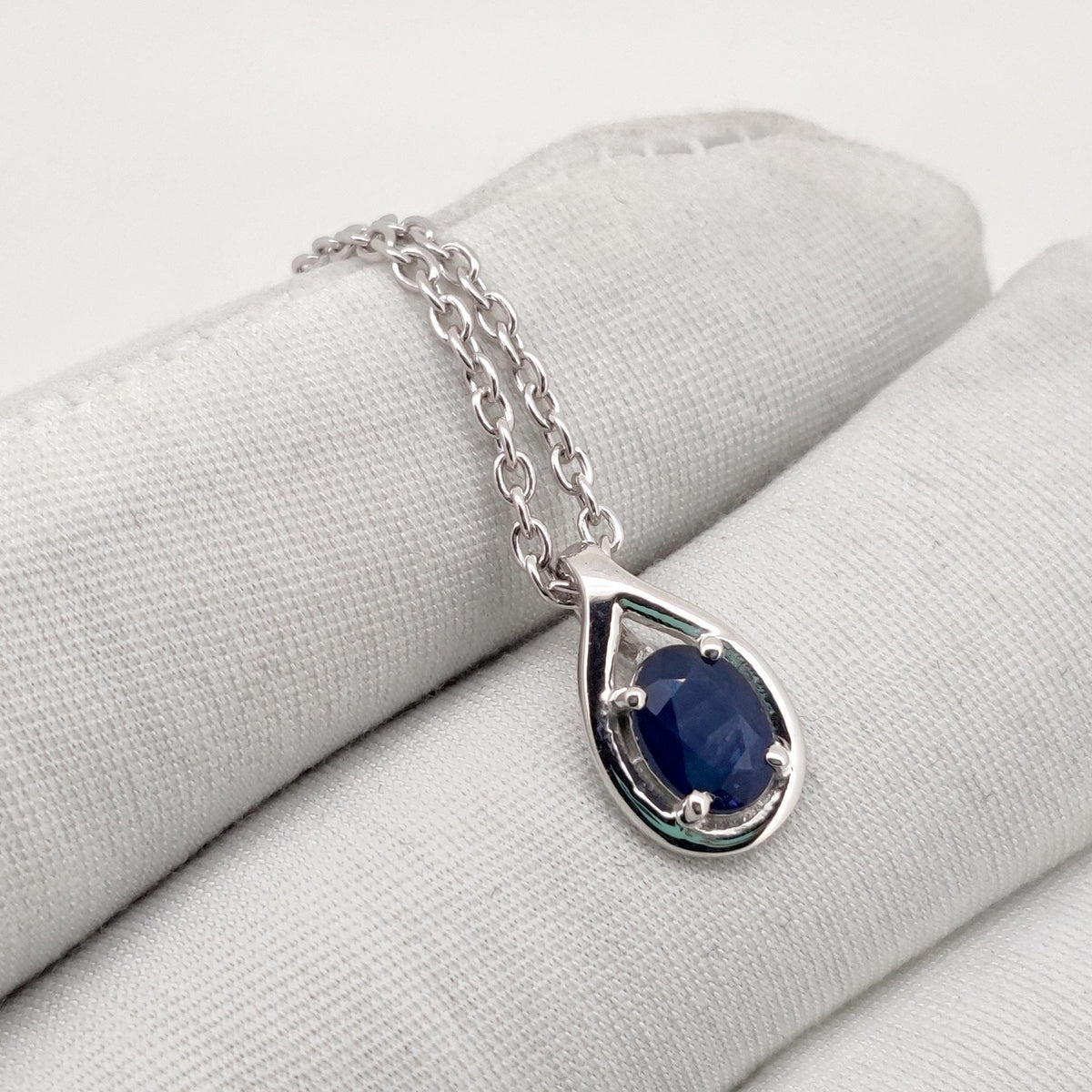 Handmade Sapphire Pendant Sterling Silver, Blue Stone Necklace, September Birthstone Gift