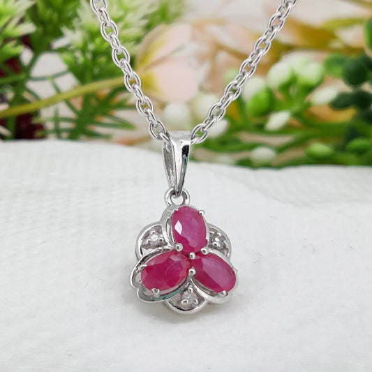 Oval Ruby Gemstone Pendant, Ruby Sterling Silver Necklace, July Birthstone, Anniversary Gifts For Women