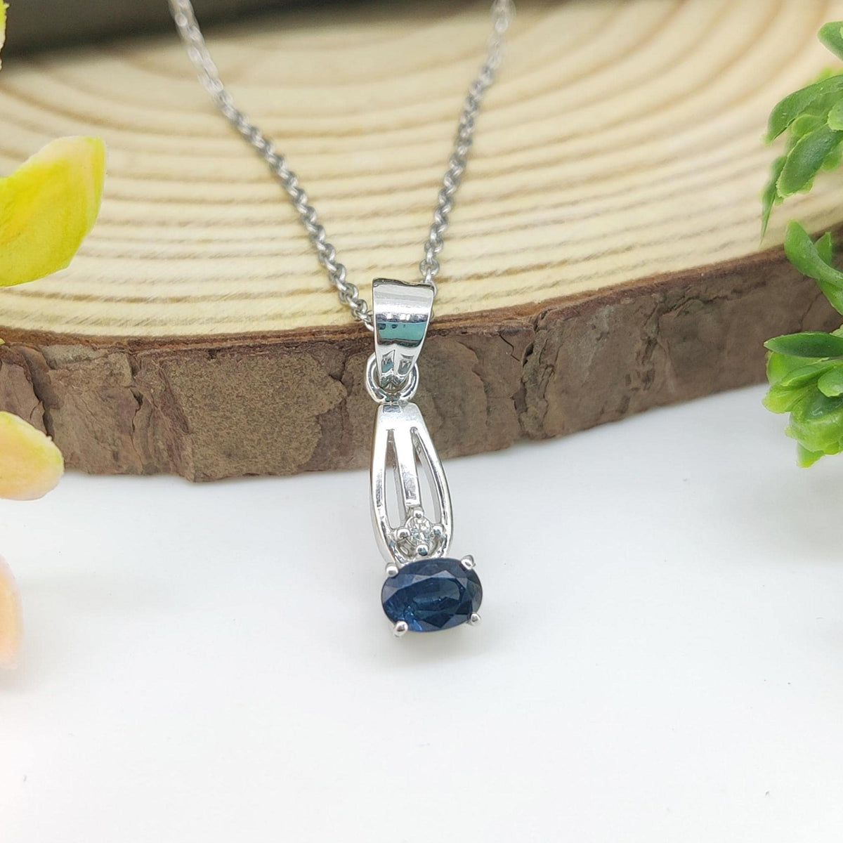 Natural Blue Sapphire Pendant-925 Sterling Silver-September Birthstone-Sapphire Jewelry