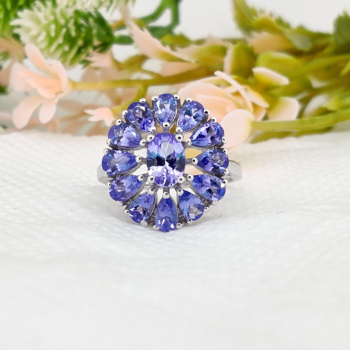 Natural Tanzanite Ring, 925 Sterling Silver, Handmade Jewelry, December Birthstone, Gift For Her