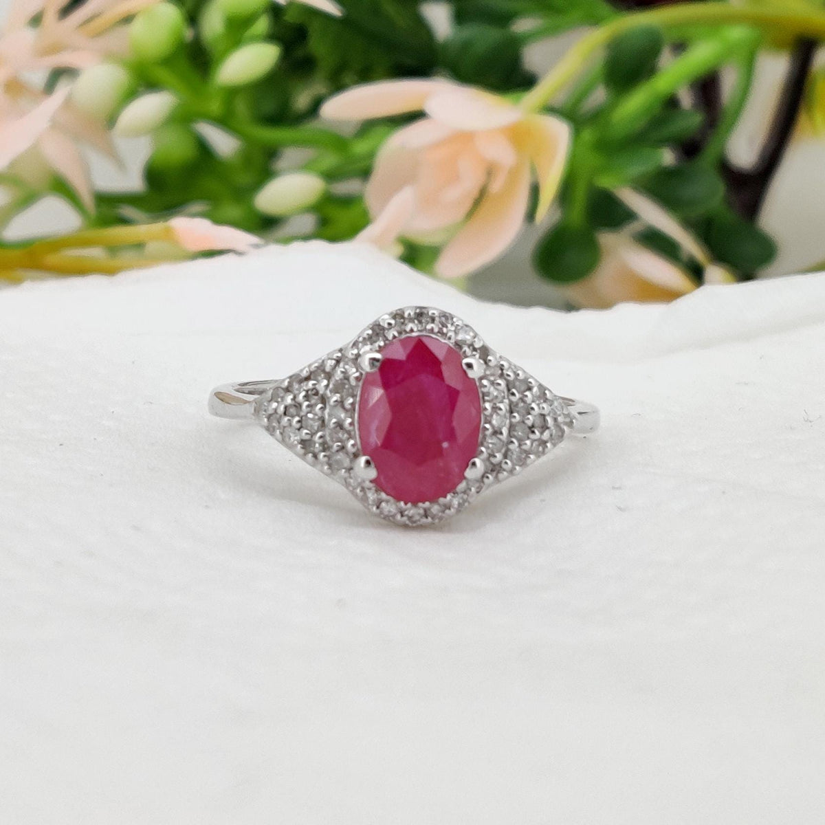 Ruby Silver Ring, Handmade Gemstone Jewelry, July Birthstone Ring, Boho Gift for Her