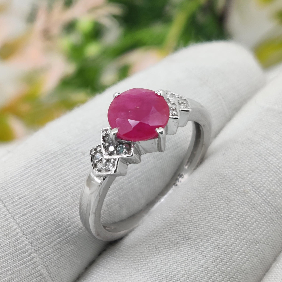 Natural Ruby Ring, 925 Sterling Silver, Handmade July Birthstone Jewelry, Anniversary Gift for Her