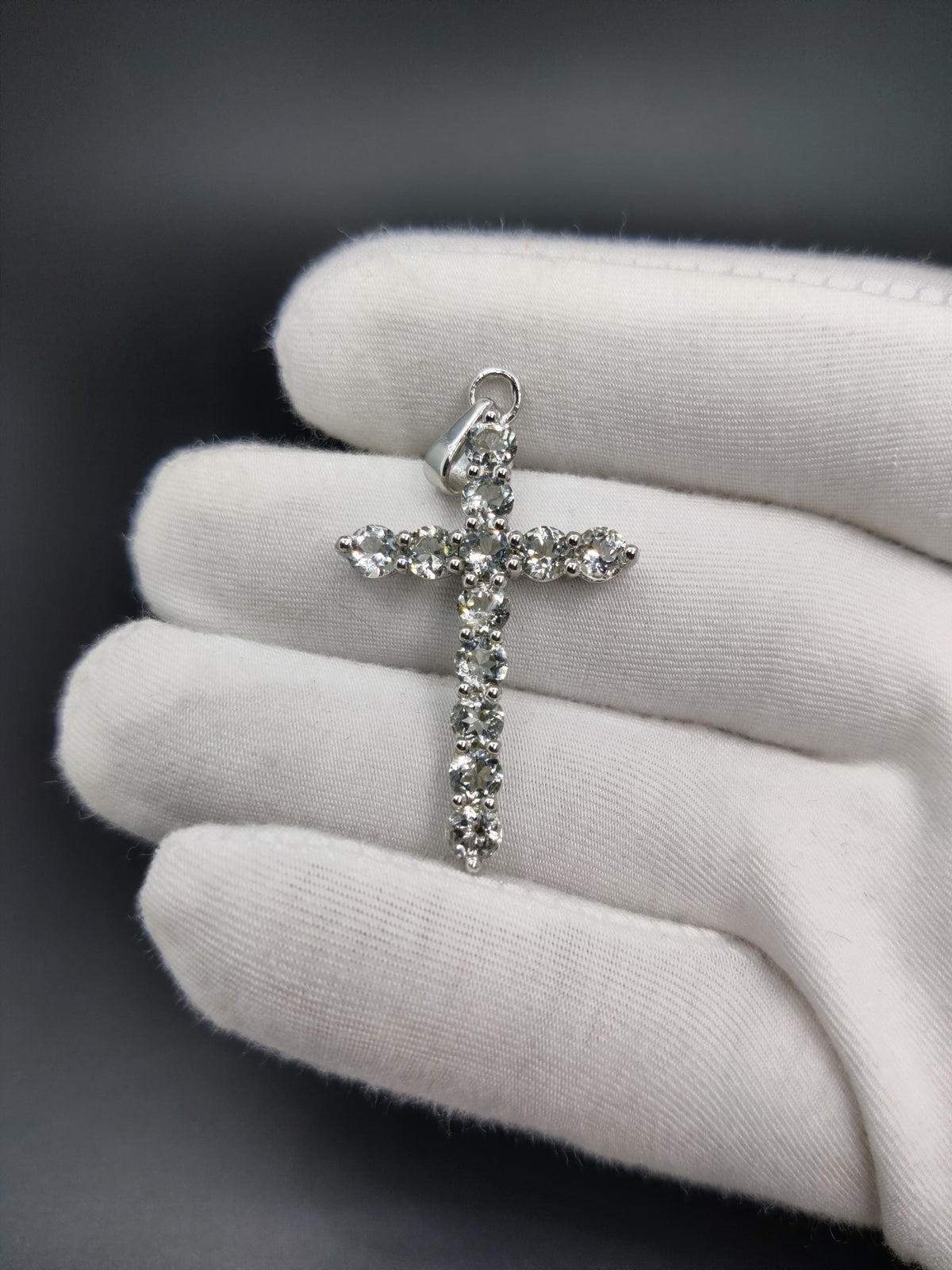 Green Amethyst Holy Cross Pendant: 925 Sterling Silver Necklace