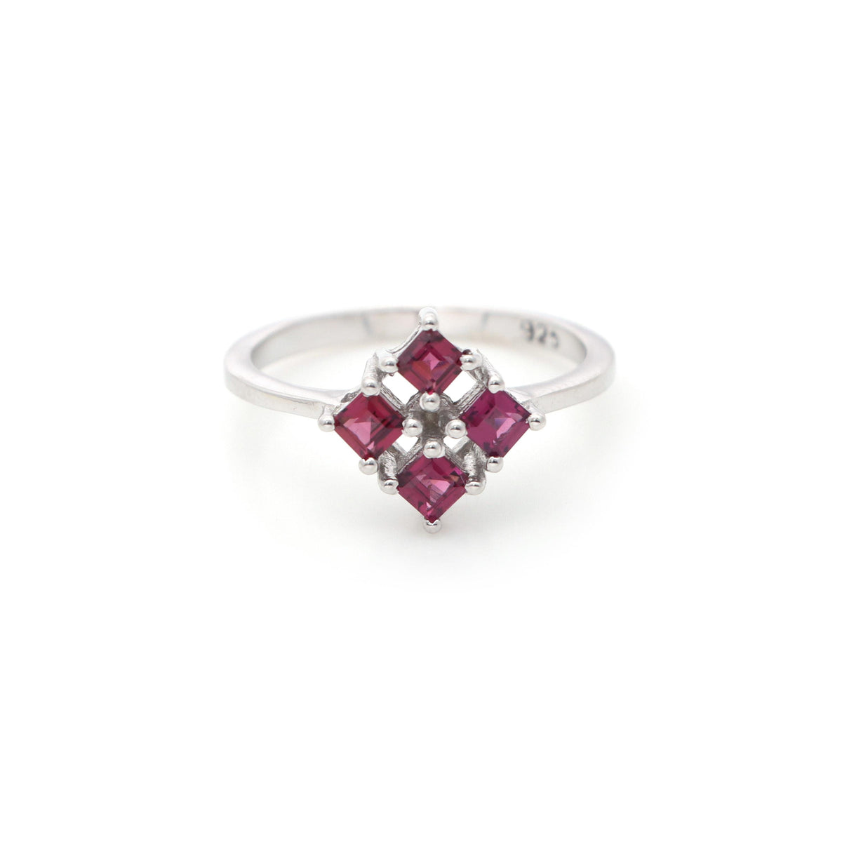 Rhodolite Garnet Ring, 925 Sterling Silver Gemstone Jewelry, Handmade Boho Anniversary Gift