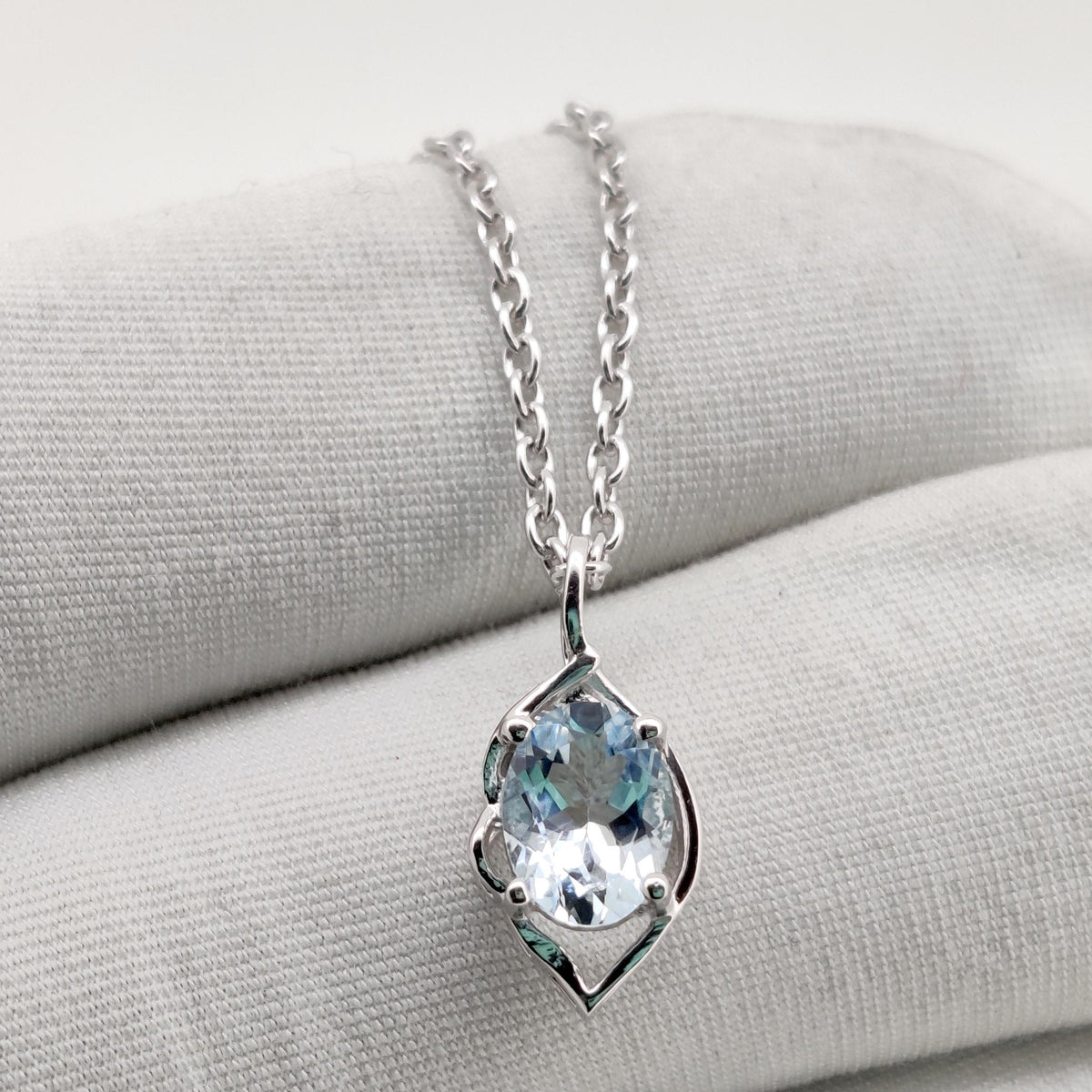 Handmade Aquamarine Pendant, Sterling Silver Aquamarine Jewelry, March Birthstone, Women's Gifts