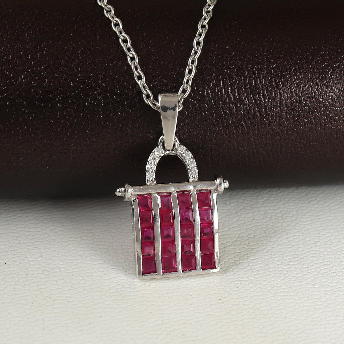 Ruby Pendant: Sterling Silver July Birthstone Necklace