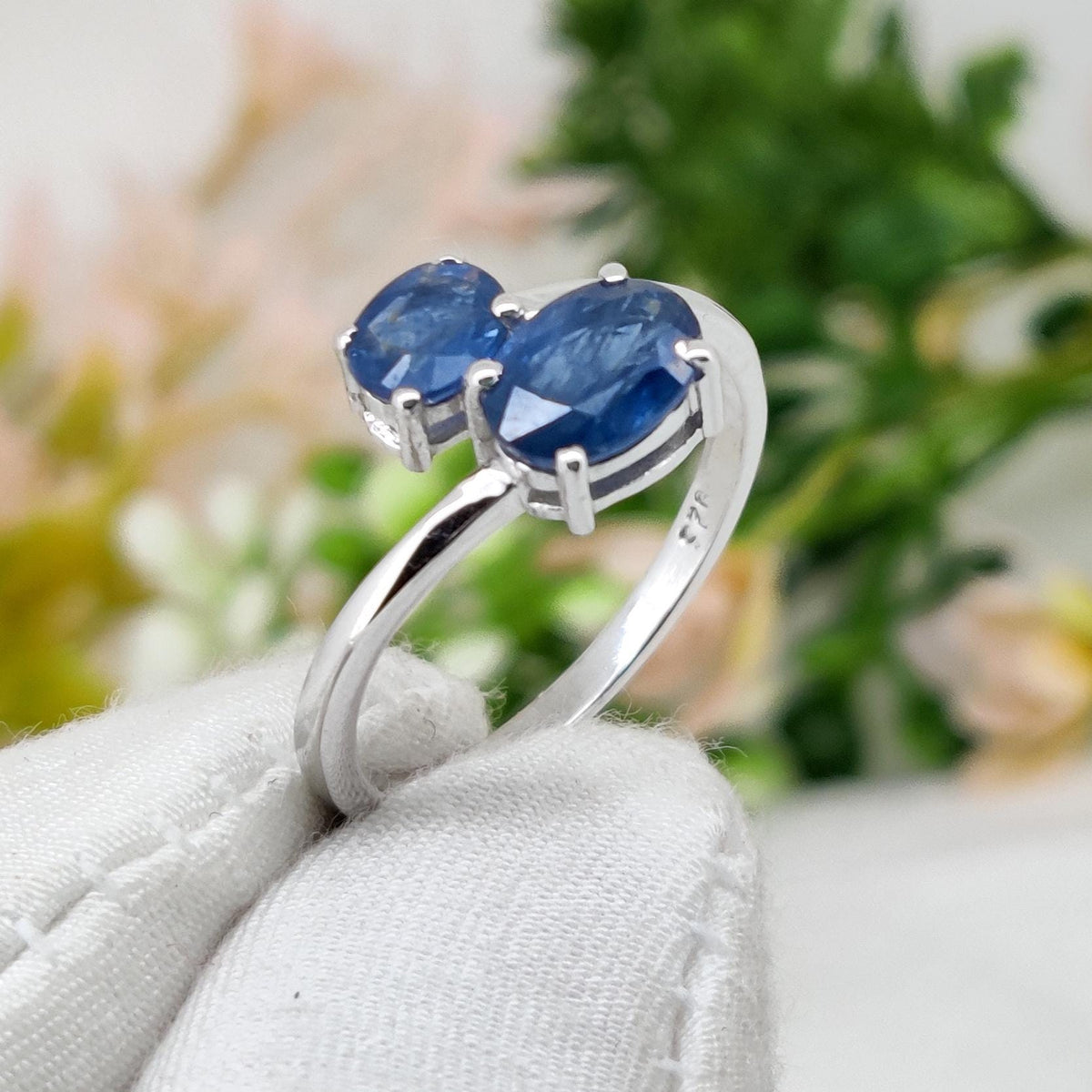 Sapphire Sterling Silver Ring, Handmade Sapphire Band Jewelry, September  Birthstone