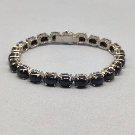 Natural Blue Sapphire Bracelet / 925 Sterling Silver Bracelet