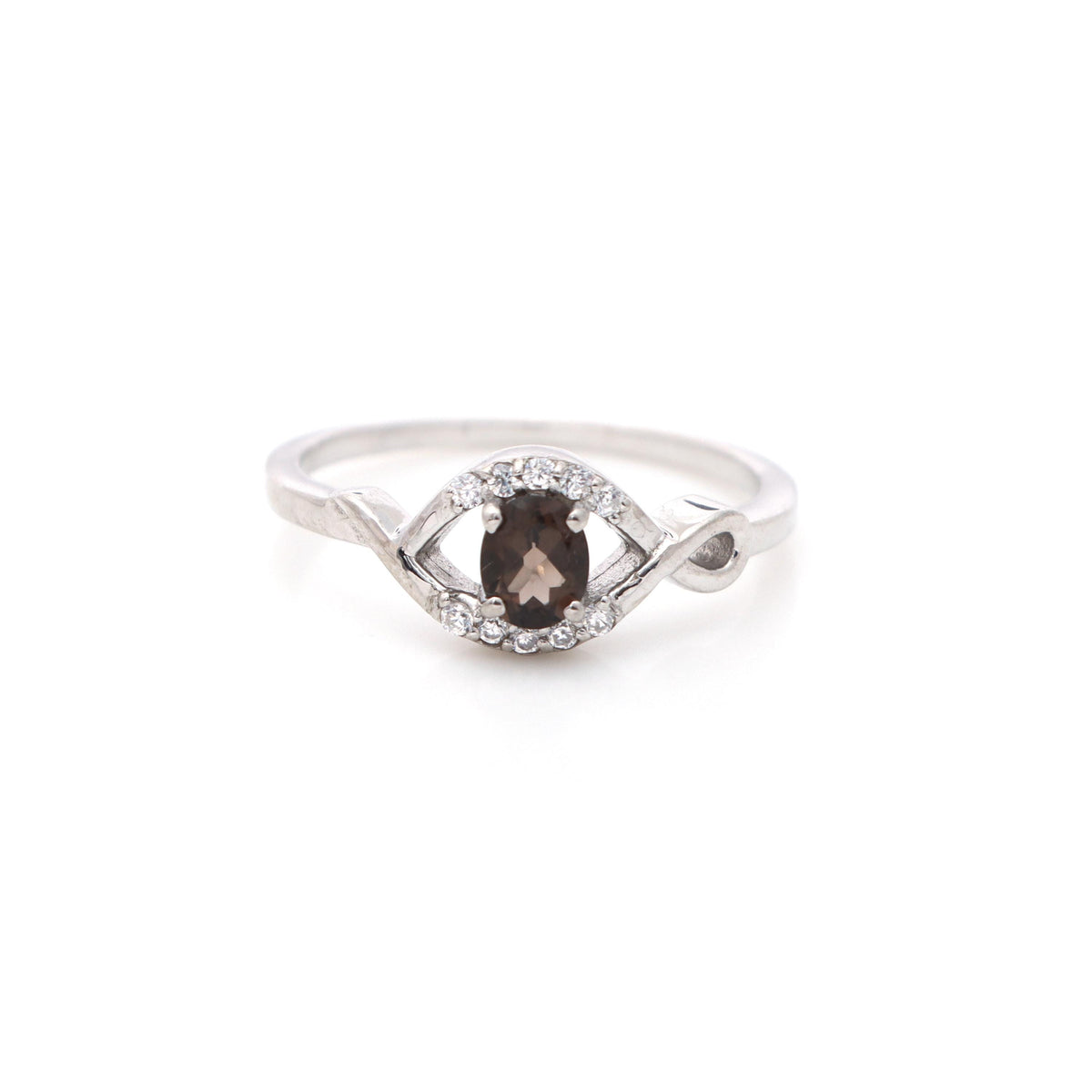 Smoky Quartz Ring: Minimalist 925 Sterling Silver, June Birthstone