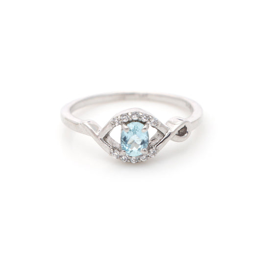 Blue Topaz Sterling Silver Ring: December Birthstone Jewelry