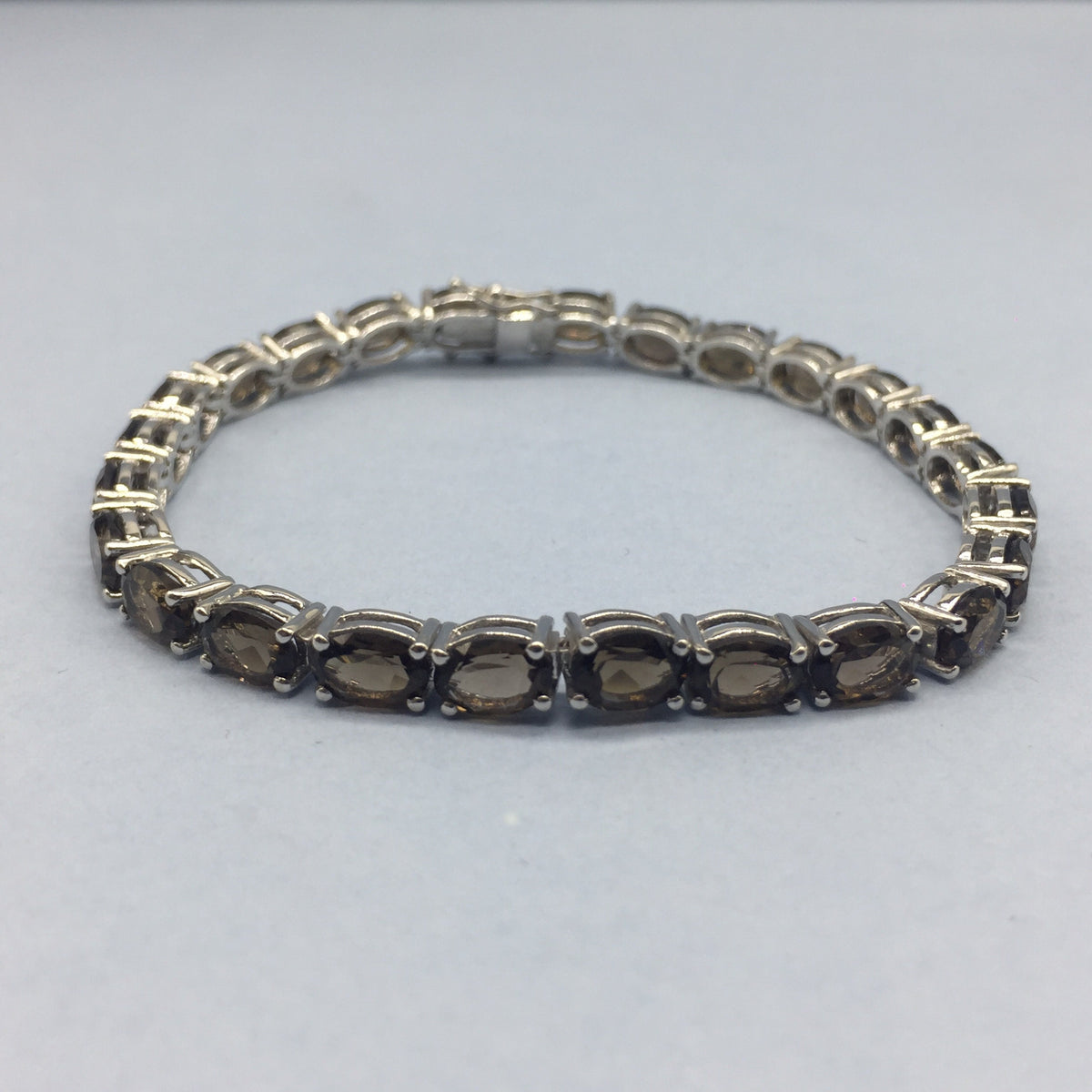 Smoky Quartz Tennis Bracelet / 925 Sterling Silver / November Birthstone