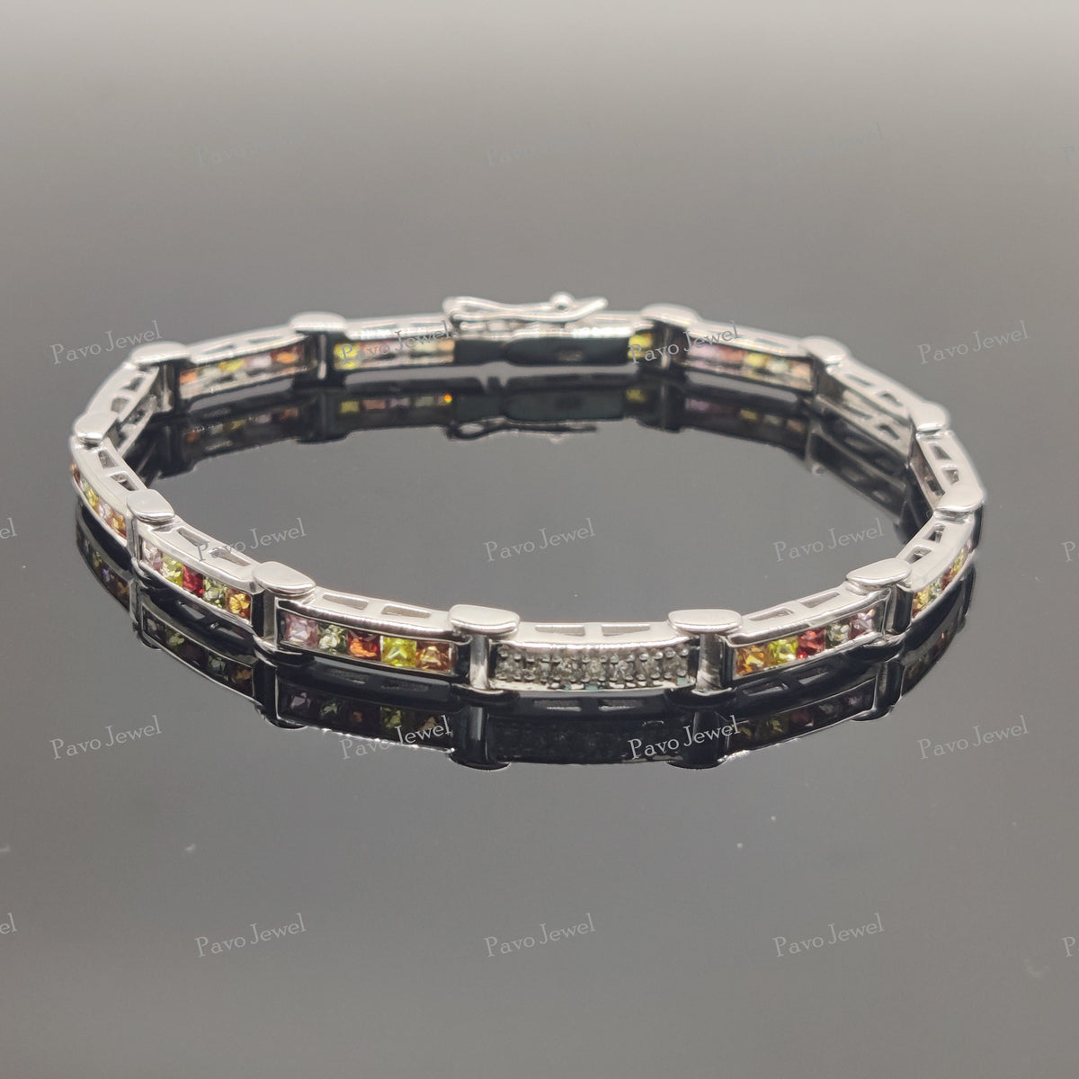 Multi Sapphire Bracelet, Natural Sapphire Gemstone Jewelry, Gift for Women