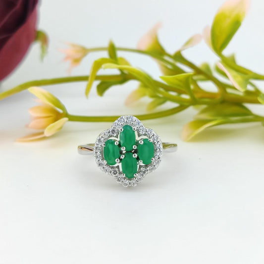Green Onyx Ring: Sterling Silver Oval Gemstone, May Birthstone