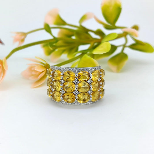 Oval Citrine Sterling Silver Ring: November Birthstone Jewelry