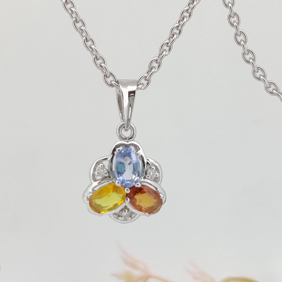 Handmade Multi Sapphire Pendant-925 Sterling Silver Pendant-September Birthstone-Gift for Anniversary