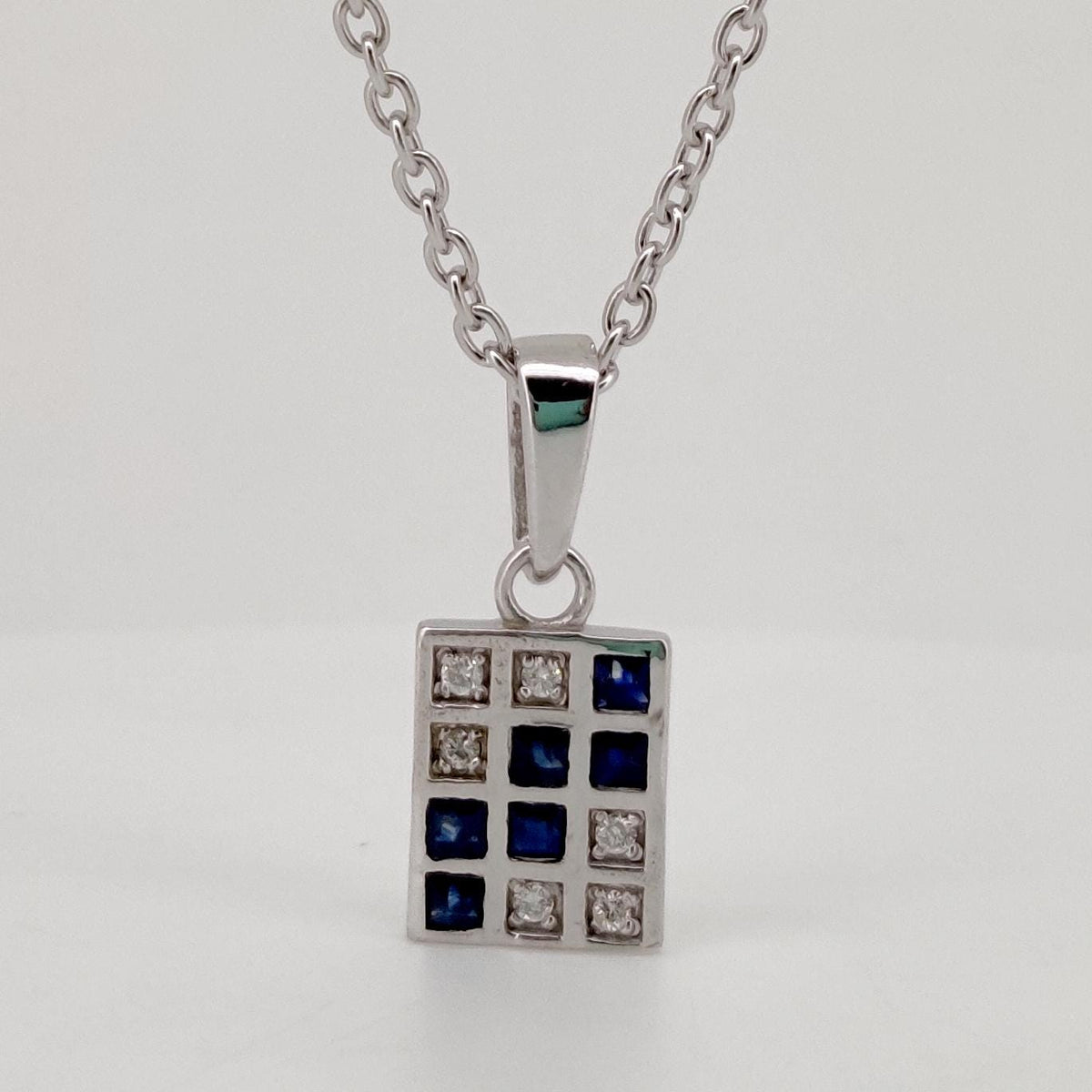 Natural Sapphire Gemstone Pendant Sterling Silver Diamond Handmade Jewelry September Birthstone Gift For Her