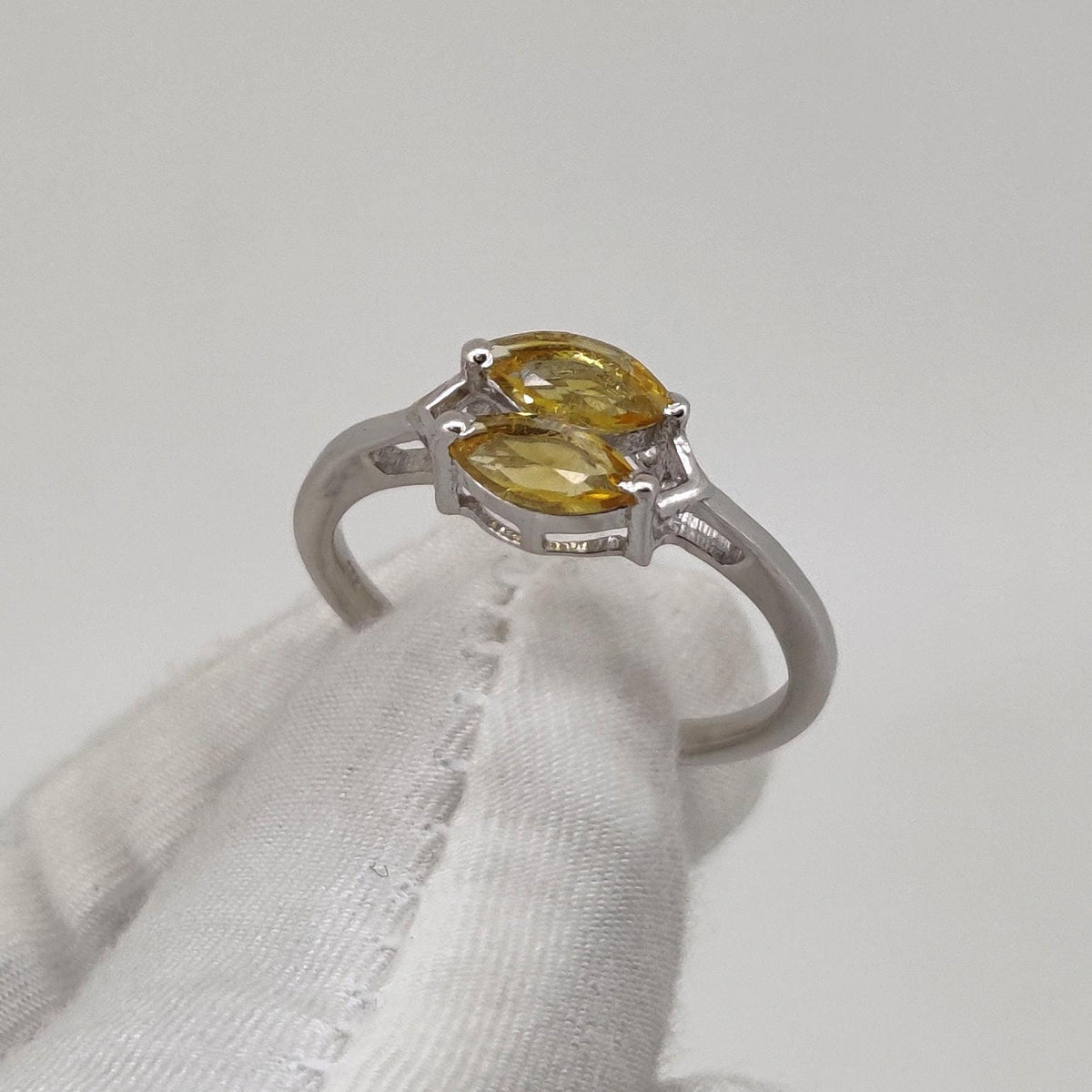 Natural Citrine Ring: Silver Handmade Statement Ring, Yellow Gemstone