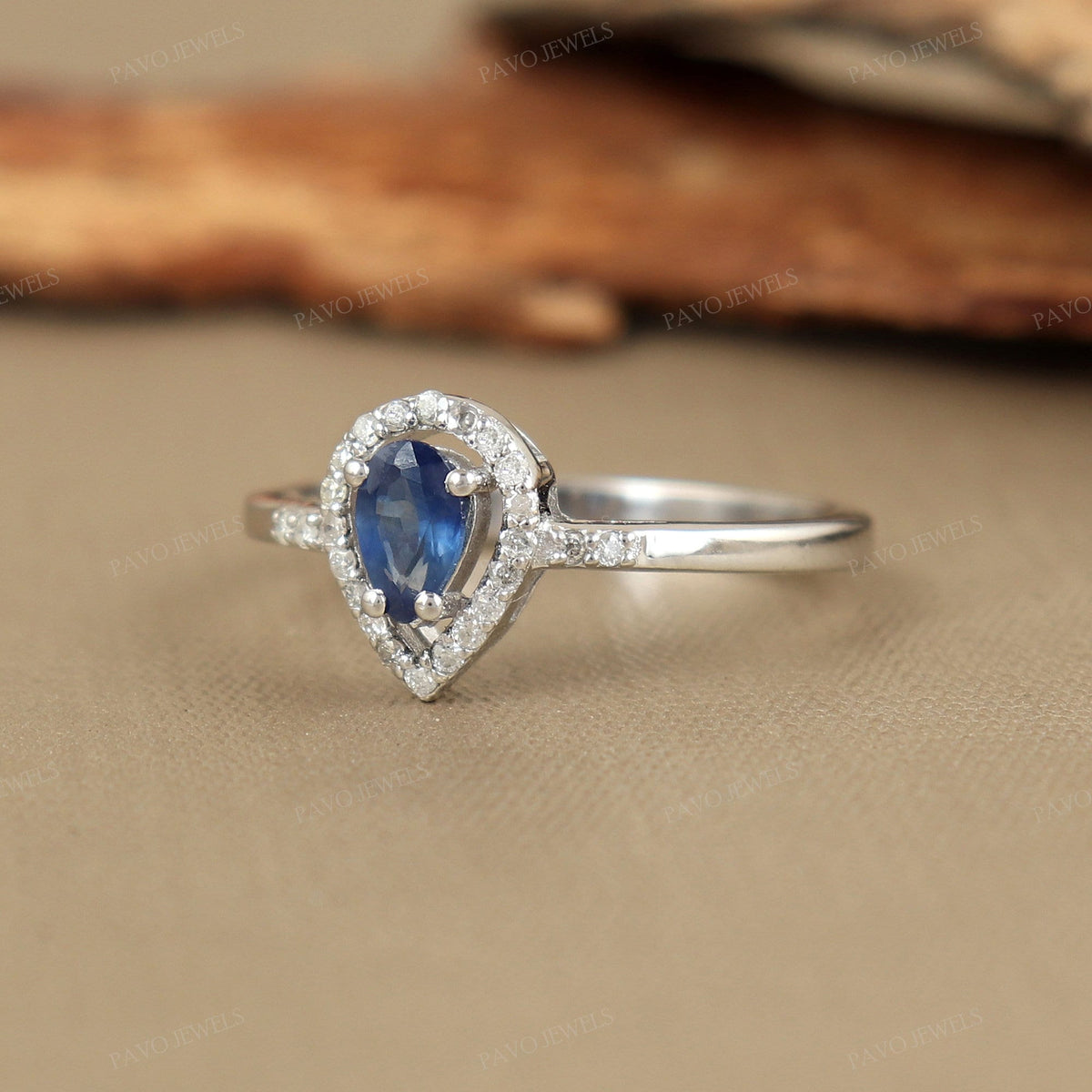 Blue Sapphire Ring-Gemstone Cluster Ring-925 Sterling Silver Jewelry-September Birthstone-Pear Sapphire Jewelry-Birthday Gift for Daughter
