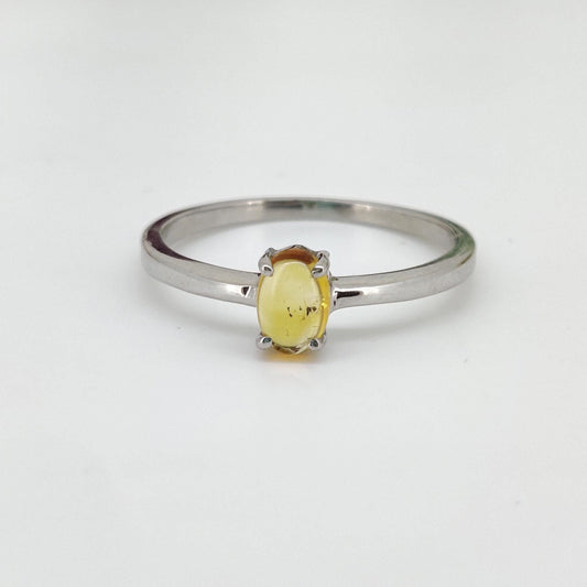 6x4mm Oval Citrine Ring, November Birthstone, 925 Sterling Silver, Natural Gemstone Jewelry, Promise Ring