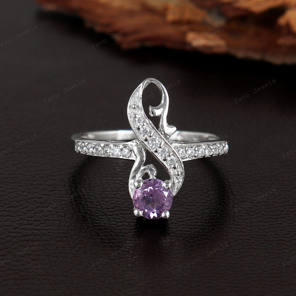 Amethyst Sterling Silver Ring: February Birthstone, Handmade Jewelry