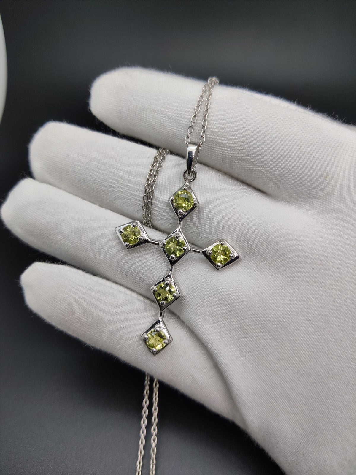 Lemon Topaz Sterling Silver Cross Pendant Necklace - November Birthstone