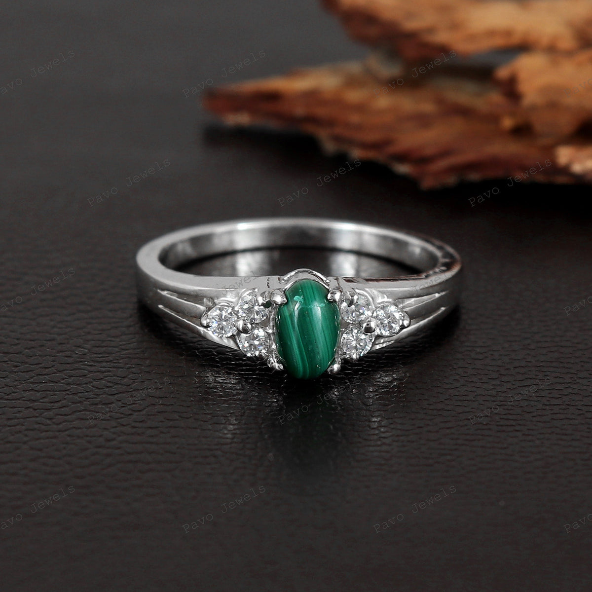 Malachite Handmade Ring: Sterling Silver Gemstone Jewelry