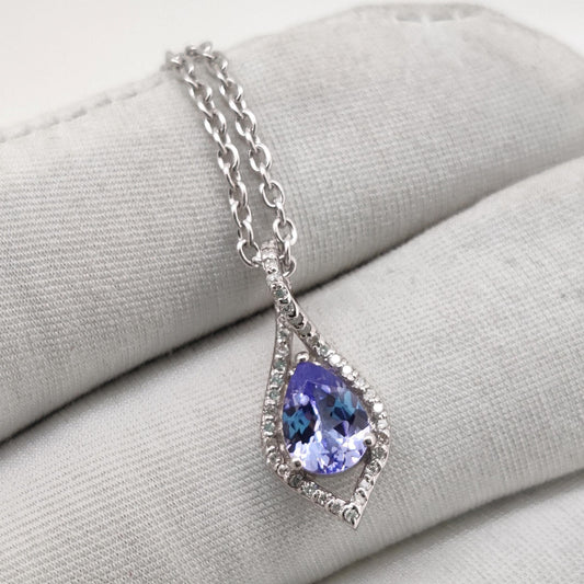 Handmade Tanzanite Pendant-925 Sterling Silver-December Birthstone-Blue Gemstone Jewelry-Anniversary Gift