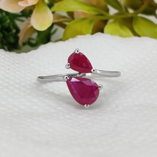 Handmade Natural Ruby Ring, 925 Sterling Silver, July Birthstone, Ruby Gemstone Jewelry