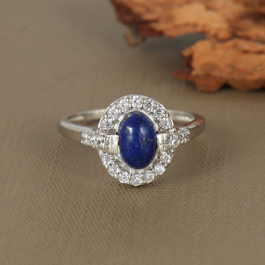 Lapis Lazuli Ring: Handmade Sterling Silver Promise Ring For Christmas