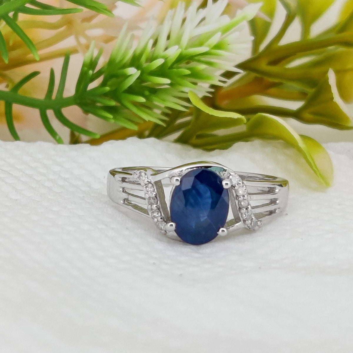 Blue Sapphire Ring, 925 Sterling Silver Handmade Gemstone Ring, September Birthstone Gift