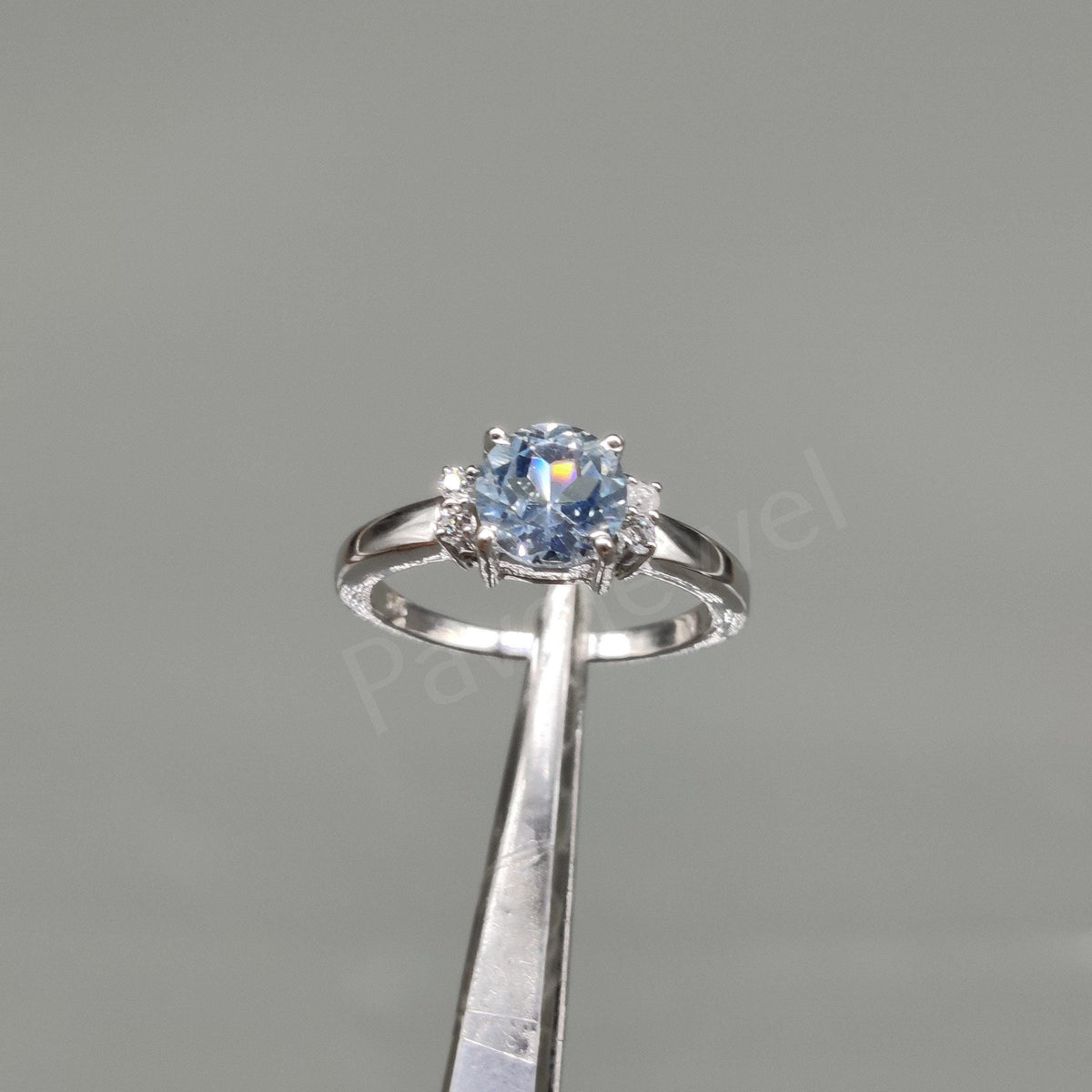 Blue Topaz Cluster Ring: Sterling Silver Gemstone Wedding Jewelry