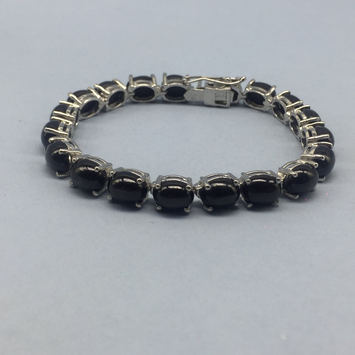 Handmade Black Star 925 Sterling Silver Tennis Bracelet