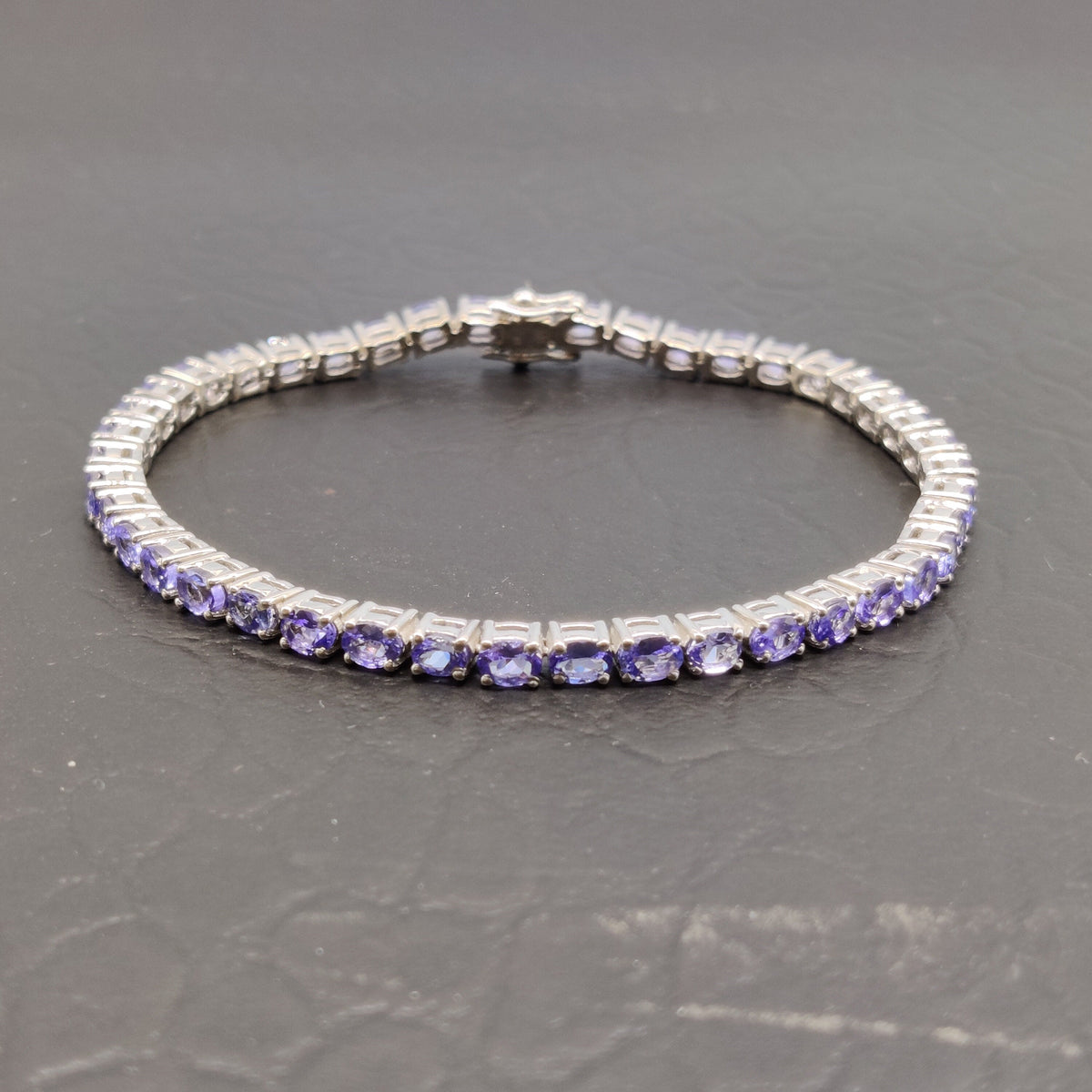 Natural Tanzanite Tennis Bracelet, 925 Sterling Silver, Handmade