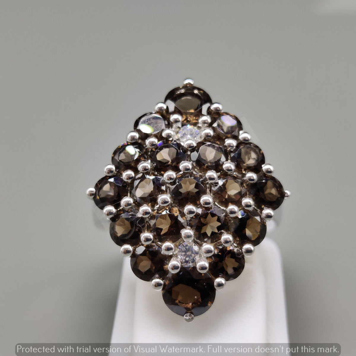 Smoky Quartz Ring: 925 Sterling Silver, Handmade Statement Jewelry