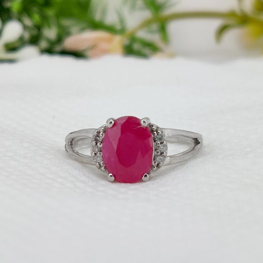 Natural Ruby Ring, 925 Sterling Silver, July Birthstone, Ruby Jewelry, Gifts For Her