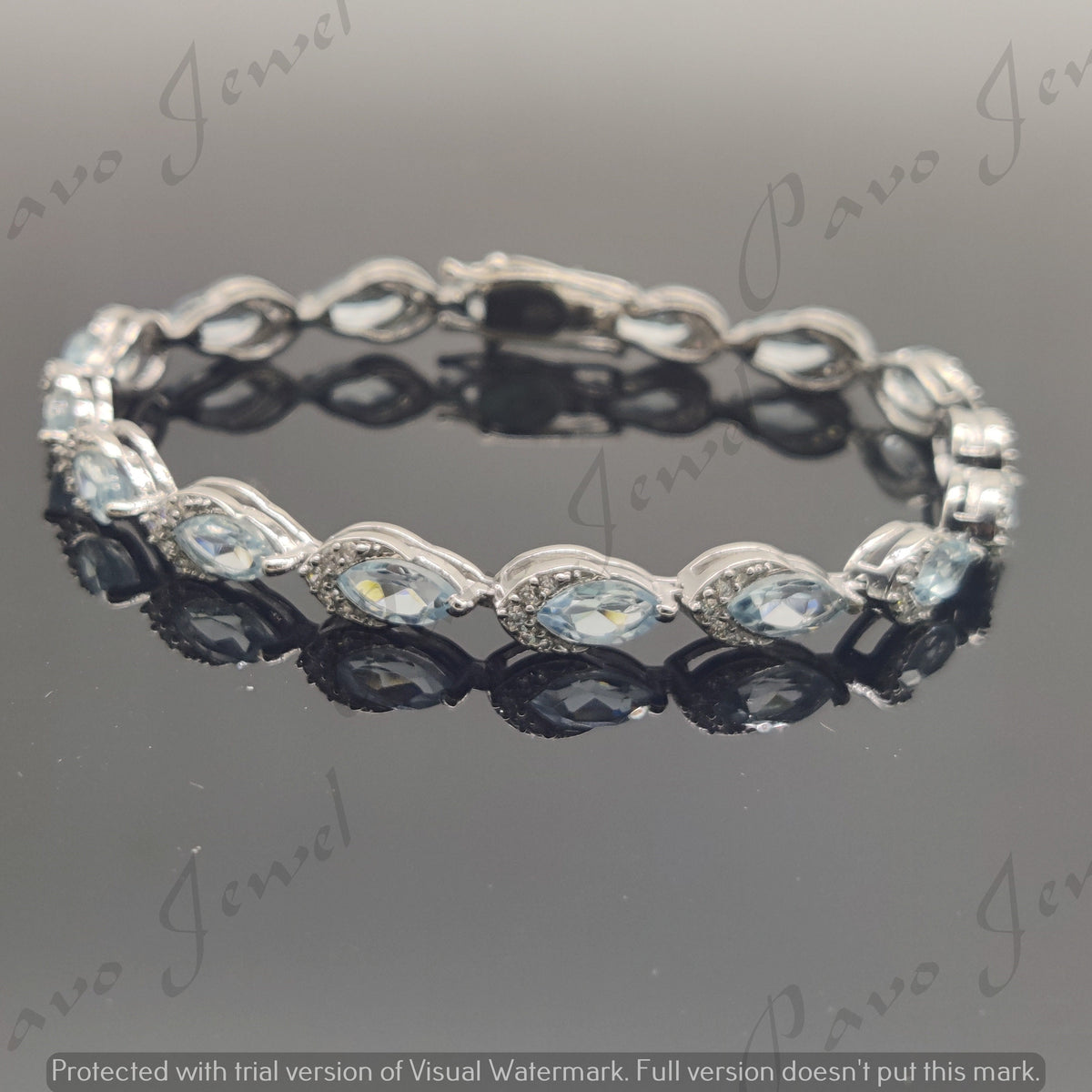 Blue Topaz Bracelet, Sterling Silver Bracelet, Christmas Jewelry