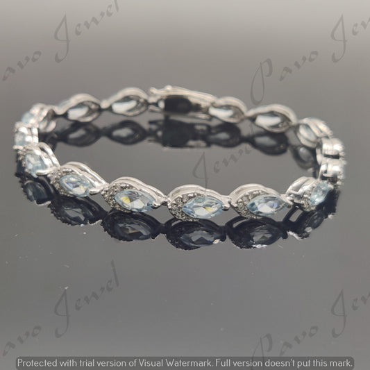 Blue Topaz Bracelet, Sterling Silver Bracelet, Christmas Jewelry