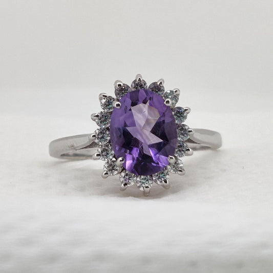 Handmade Amethyst Ring Sterling Silver: February Birthstone, Statement Ring