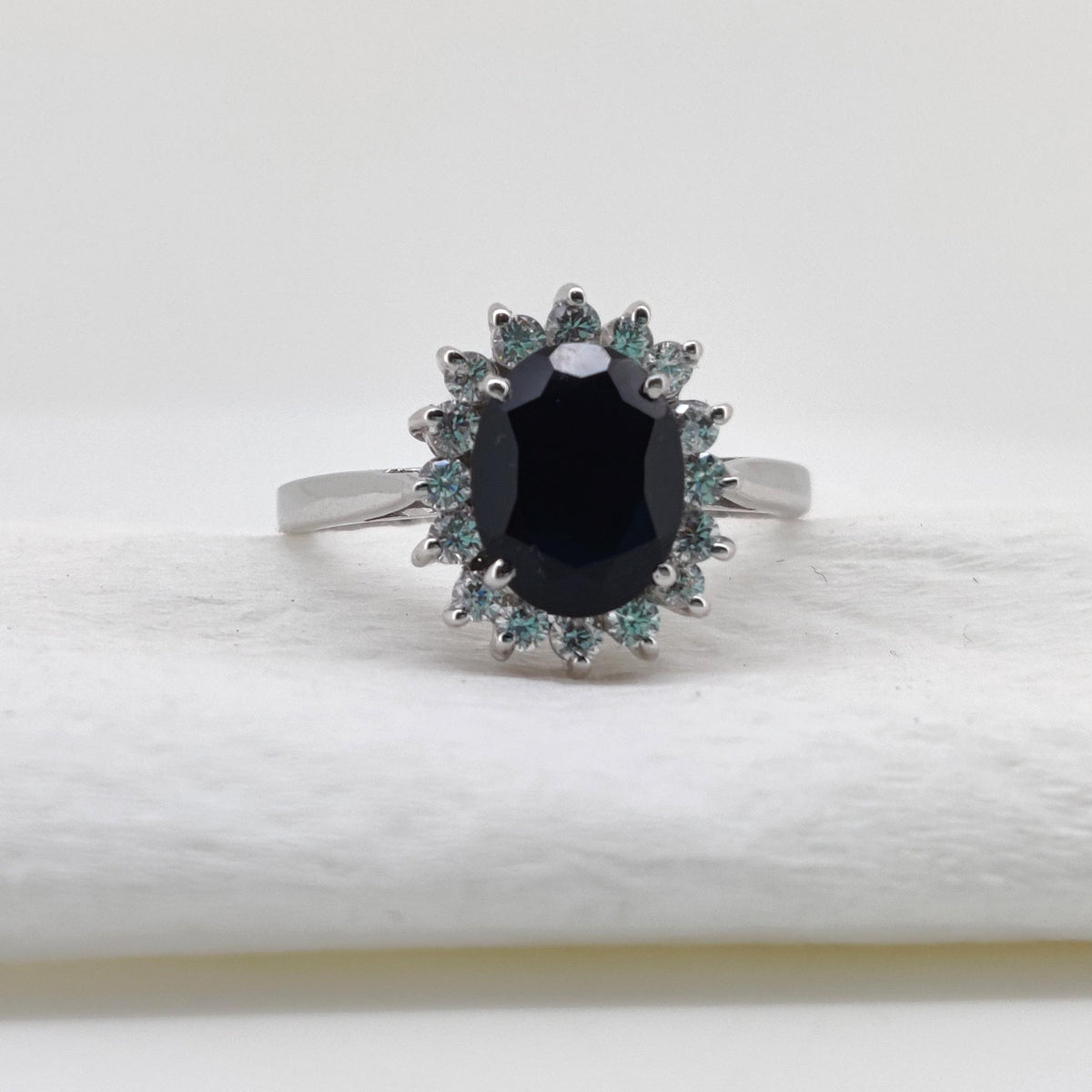 Handmade Oval Cut Black Onyx Ring: 925 Sterling Silver Statement Ring