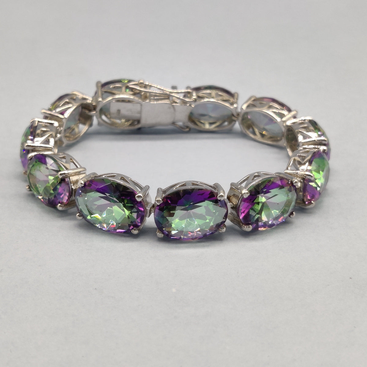 Mystic Topaz Tennis Bracelet, Sterling Silver Topaz Gemstone Jewelry
