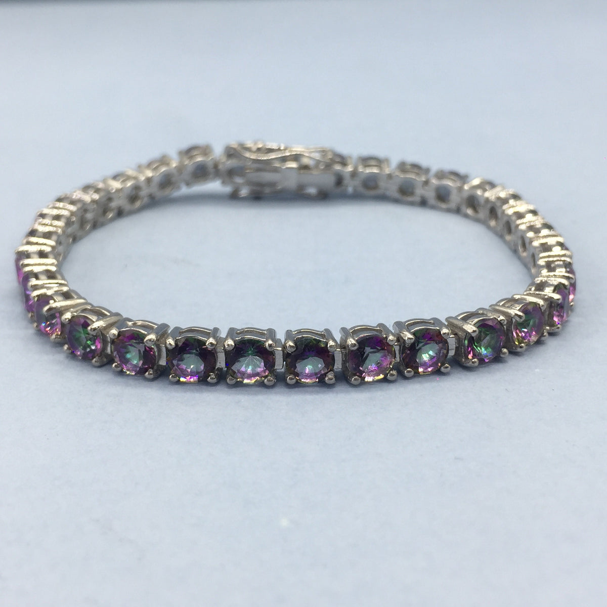 Mystic Topaz Bracelet Elegant Silver Jewelry for Everyday Wear