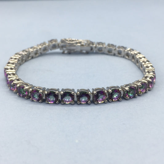Mystic Topaz Bracelet Elegant Silver Jewelry for Everyday Wear